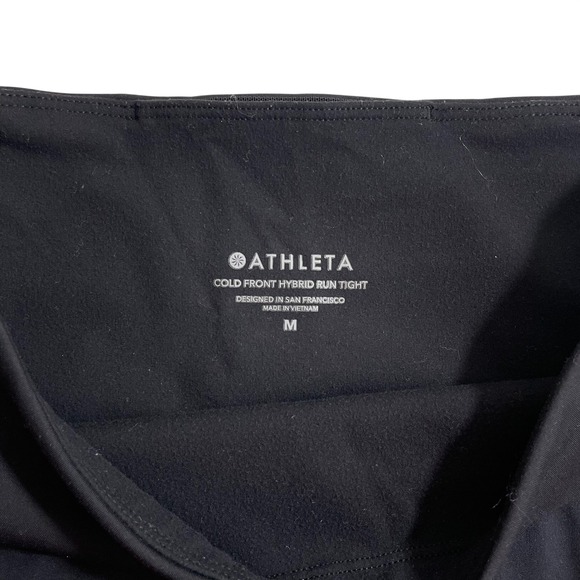 Athleta Cold Front Hybrid Run Tight Black Reflective Leggings Women's M 511147 - Picture 4 of 8